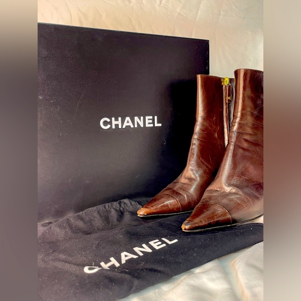 Chanel Dark Brown Short Boots - Picture 3 of 4